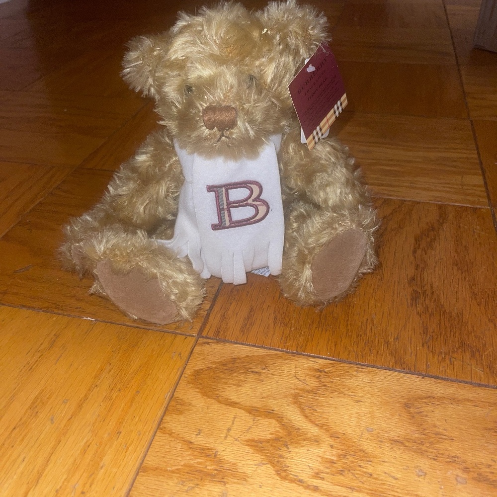BURBERRY B Scarf Fragrance Teddy Bear Russ Berry NWT 11” Stuffed 2008.